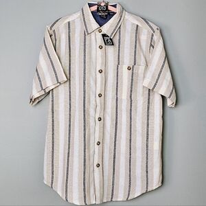PX KIDS Short-Sleeve Sawyer Textured Resort Shirt, Tan Stripe, Size 10/12 KIDS
